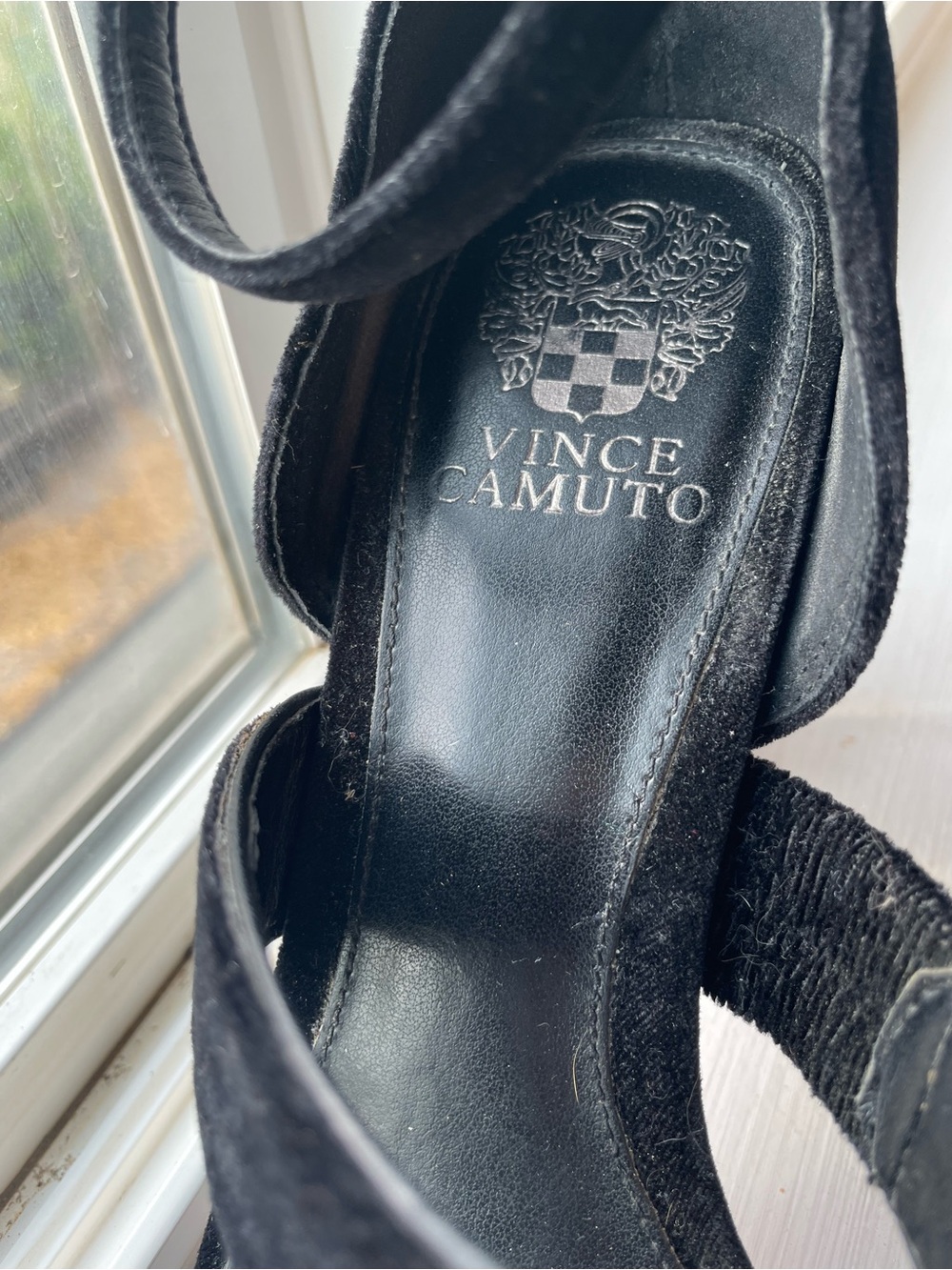 Vince Camuto Black Suede Heeled Sandals
